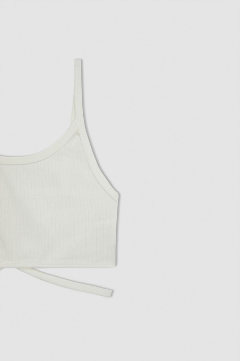 Kız Çocuk - Genç Kız Kırık Beyaz İlk Sütyenim Ribana Kumaş Büstiyer Bra