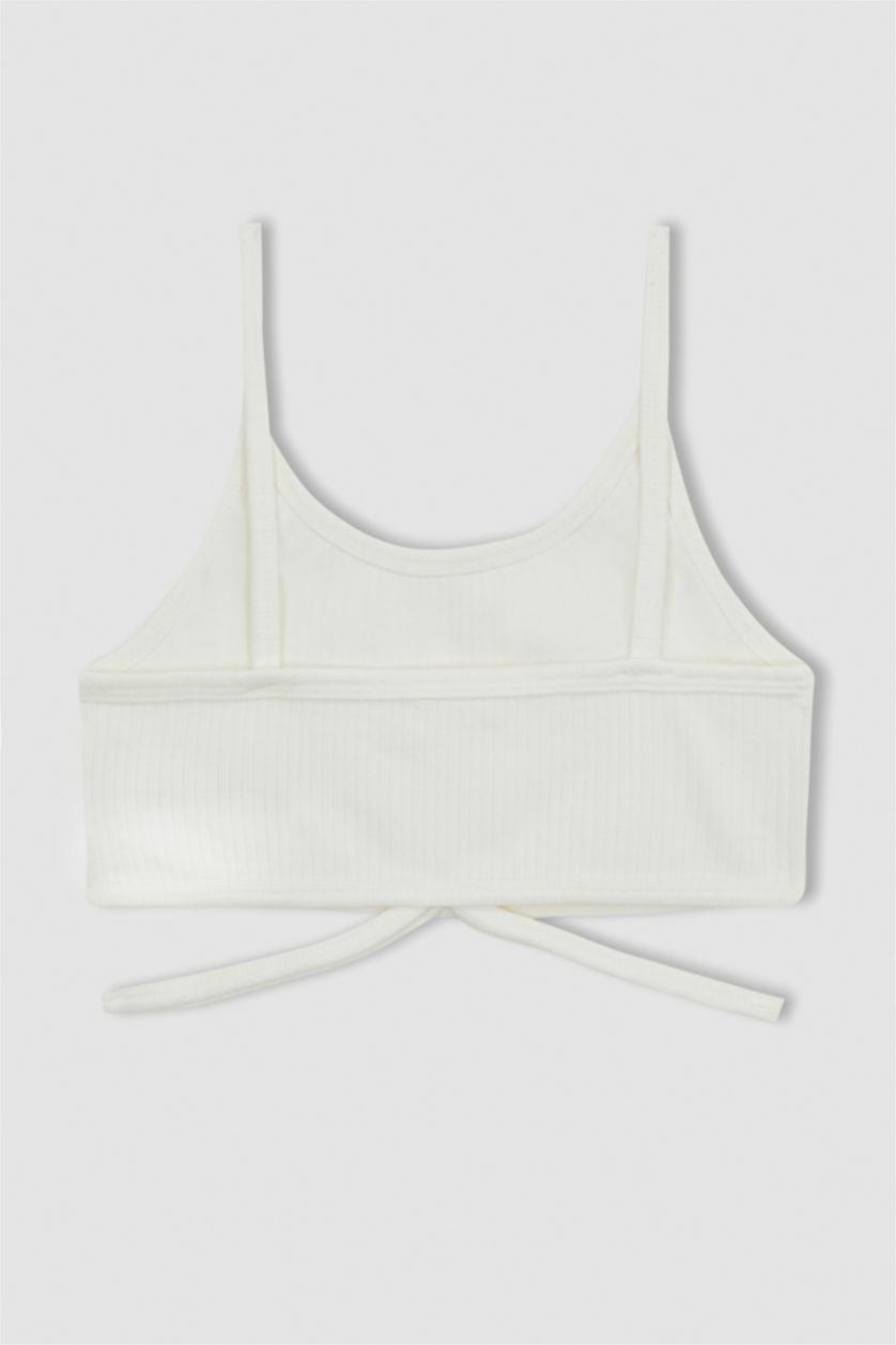 Kız Çocuk - Genç Kız Kırık Beyaz İlk Sütyenim Ribana Kumaş Büstiyer Bra