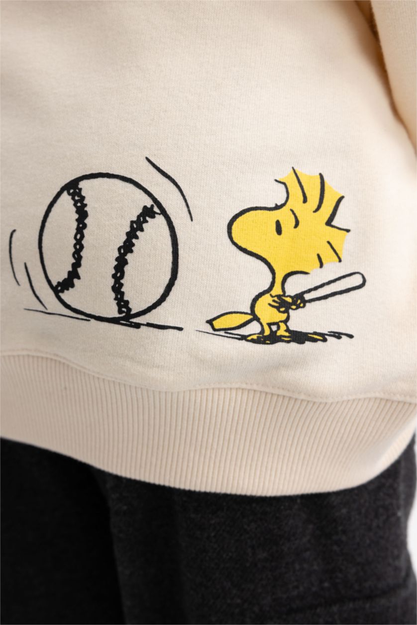 GIRLS & TEENS Ecru Girl Snoopy Relax Fit Hooded Sweatshirt