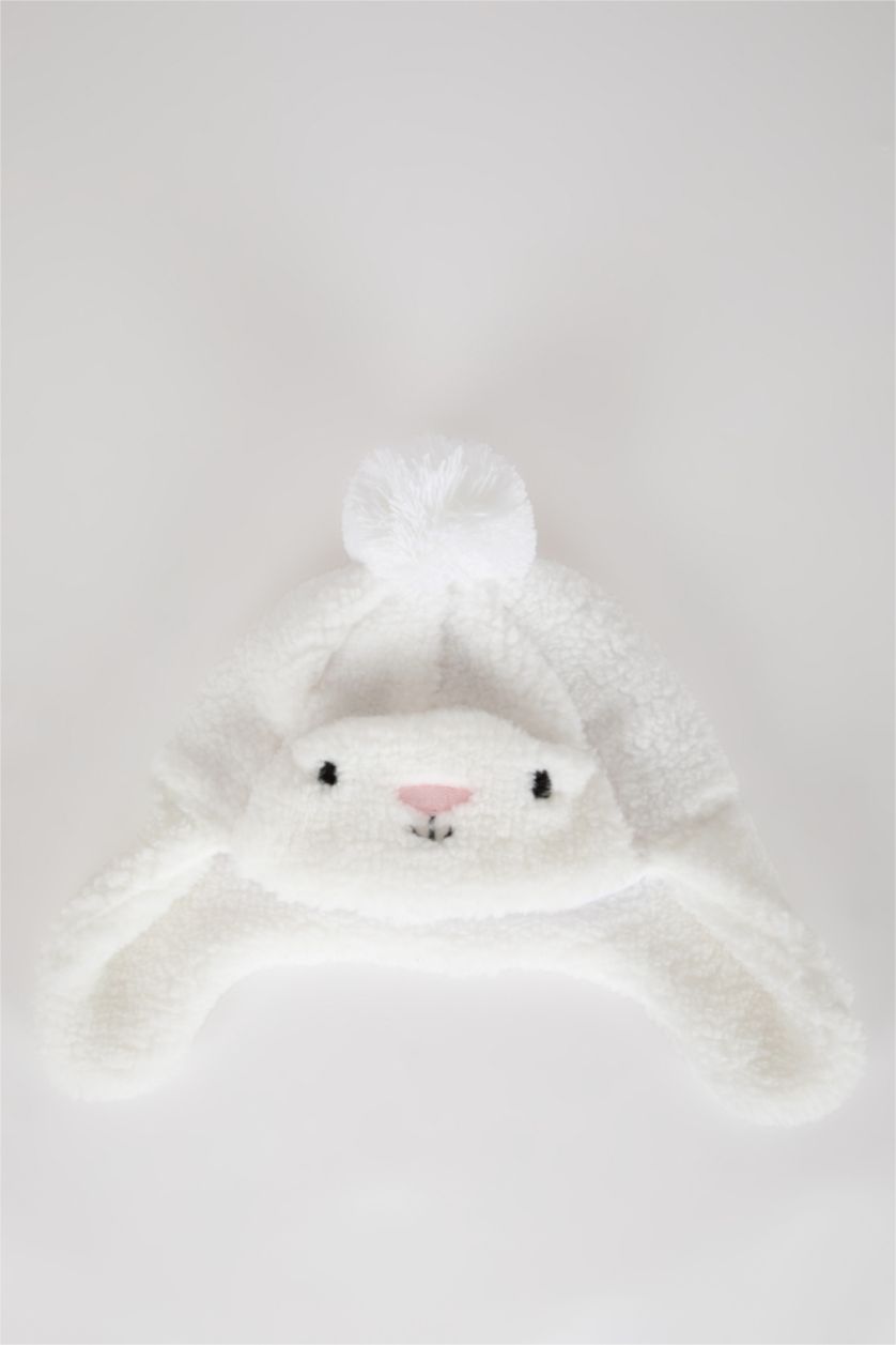 BABY GIRL WHITE (002) Baby Girl Combed Cotton Beret