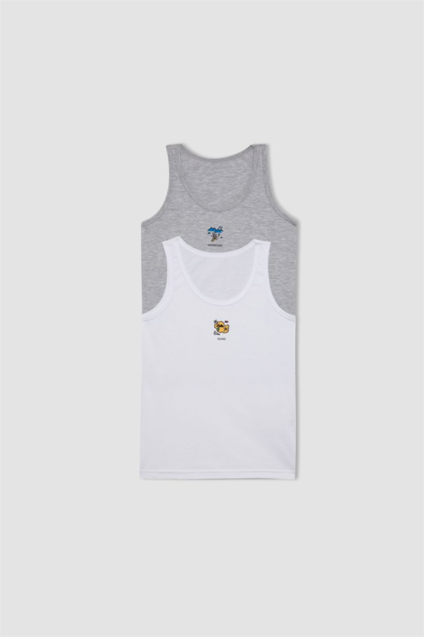 Мальчики и подростки Белый Майка для мальчиков, 2 шт