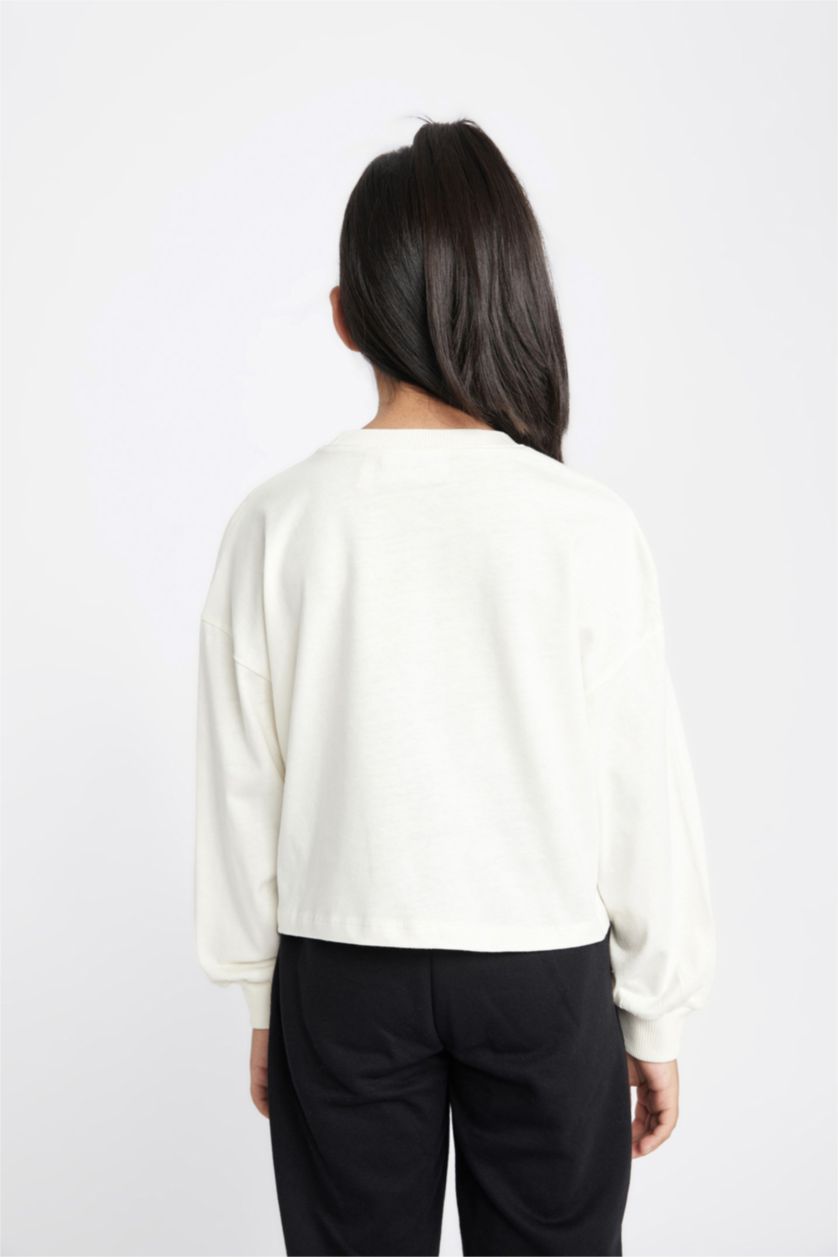 بناتي بيج فاتح تيشيرت بناتي كم طويل جيرسي قصة مريحة