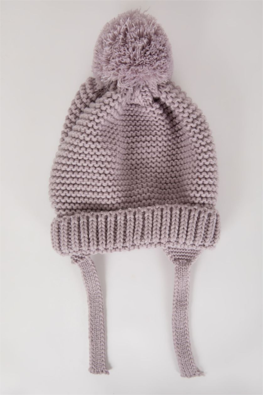 طفلة صغيرة أرجواني قبعة بيريه محبوك