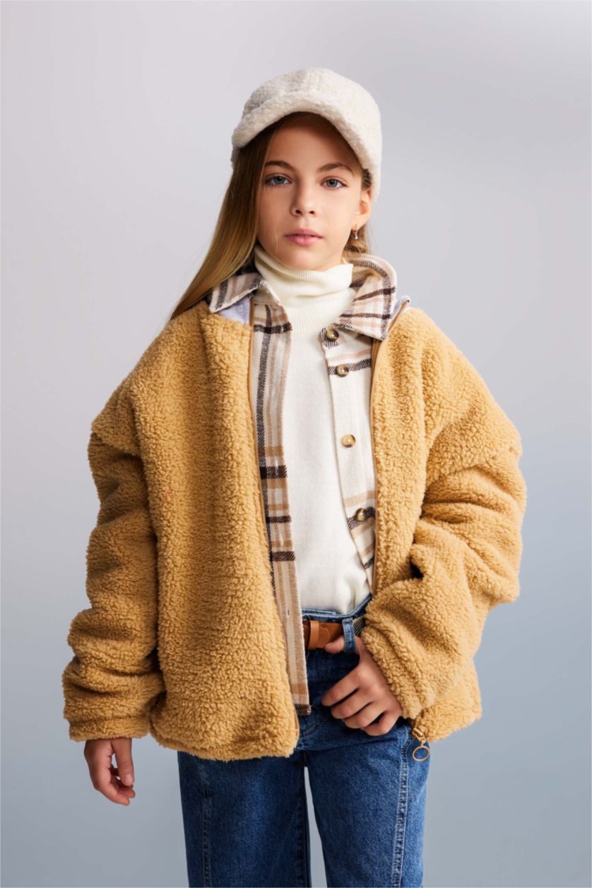 Девочки и подростки Визон Плюшевый кардиган с капюшоном для девочек