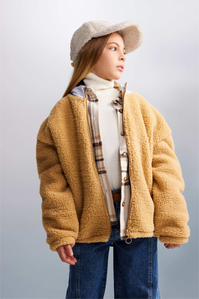 Девочки и подростки Визон Плюшевый кардиган с капюшоном для девочек