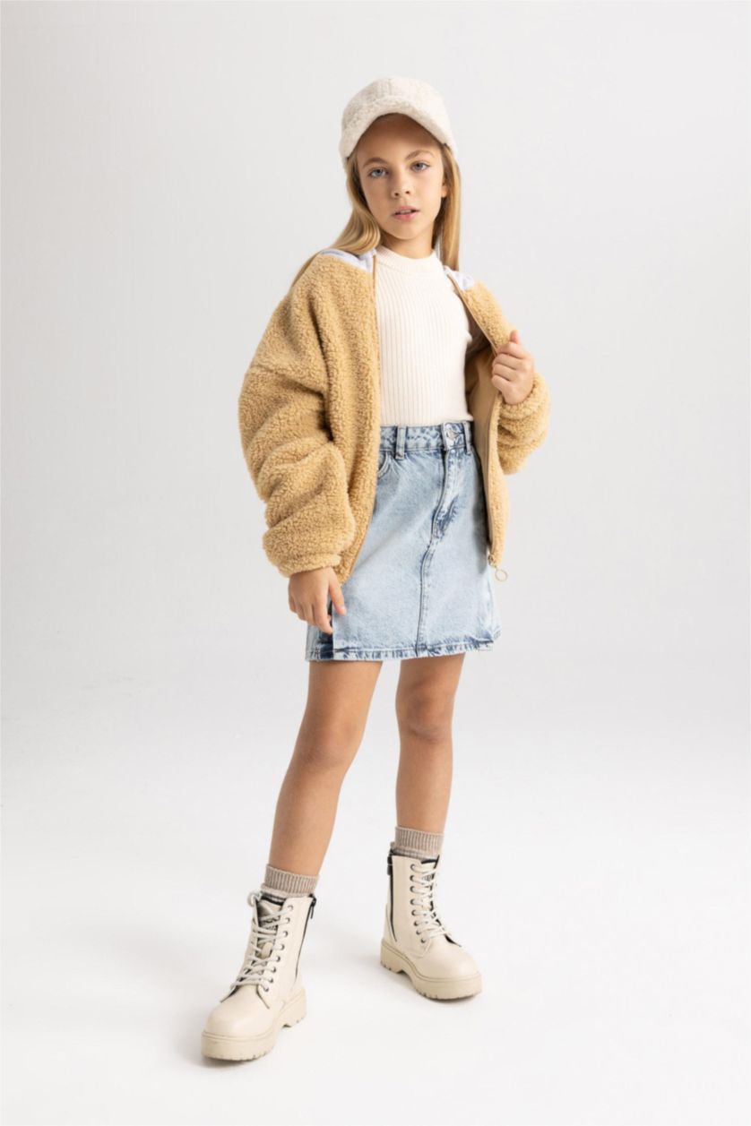 Девочки и подростки Визон Плюшевый кардиган с капюшоном для девочек