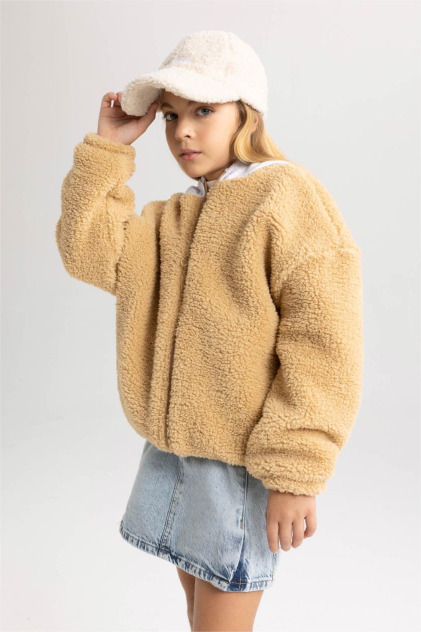 Девочки и подростки Визон Плюшевый кардиган с капюшоном для девочек