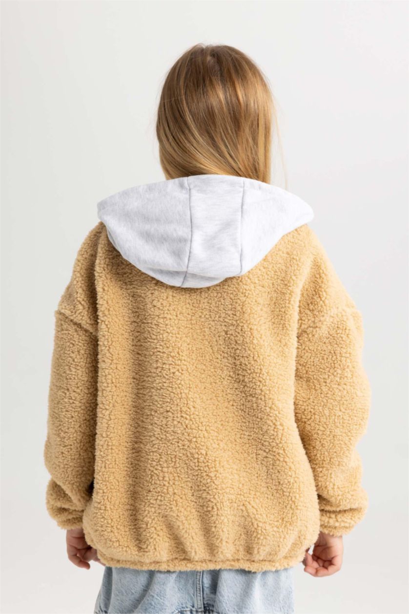 Девочки и подростки Визон Плюшевый кардиган с капюшоном для девочек