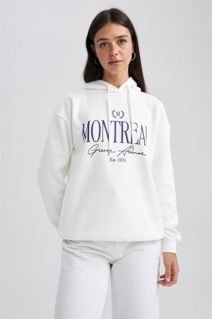 FEMME Écru Tissu Sweat Épais Coupe décontractée