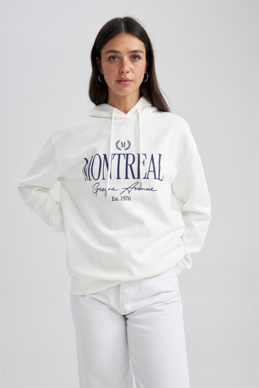 FEMME Écru Tissu Sweat Épais Coupe décontractée