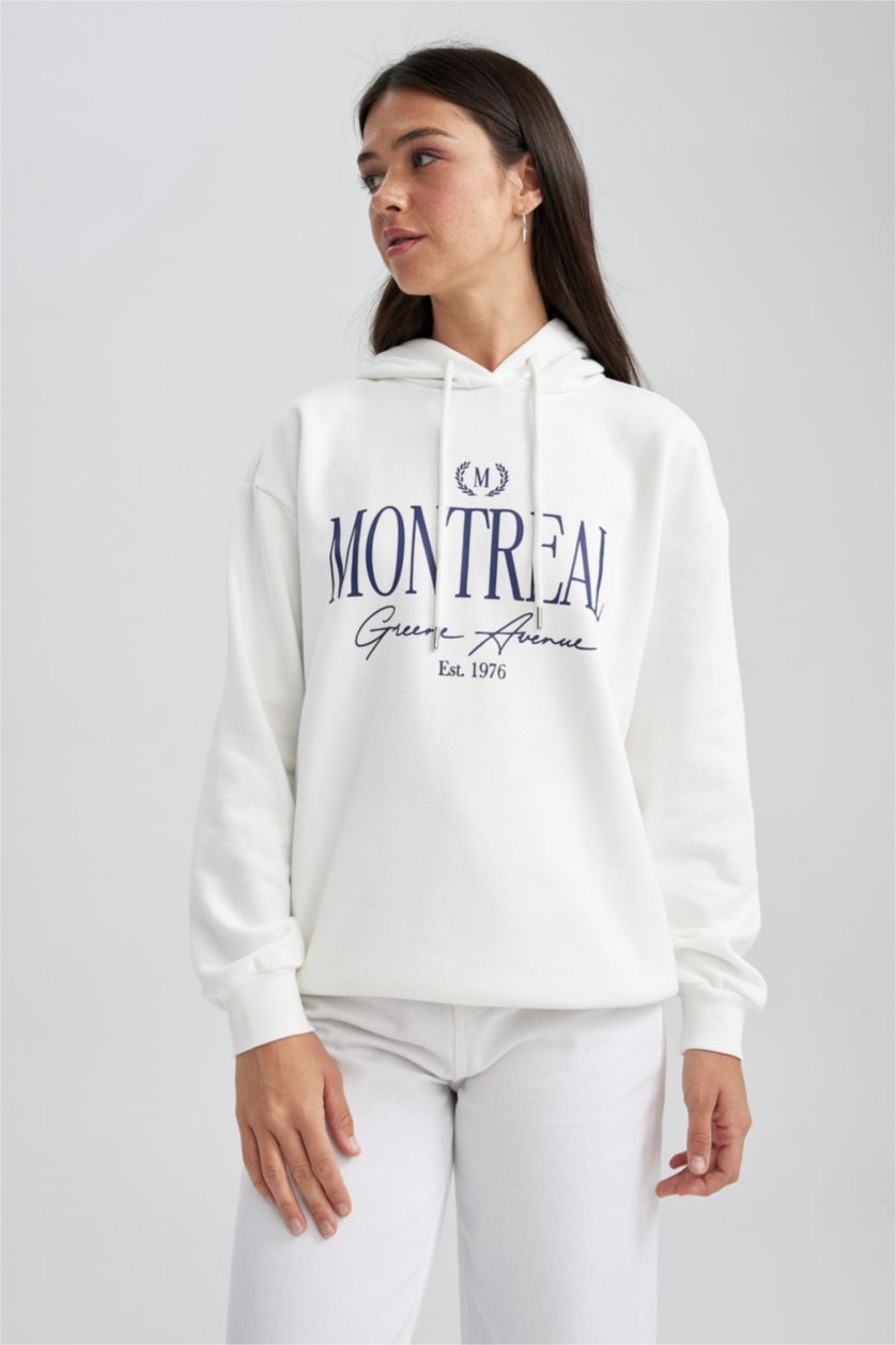 FEMME Écru Tissu Sweat Épais Coupe décontractée
