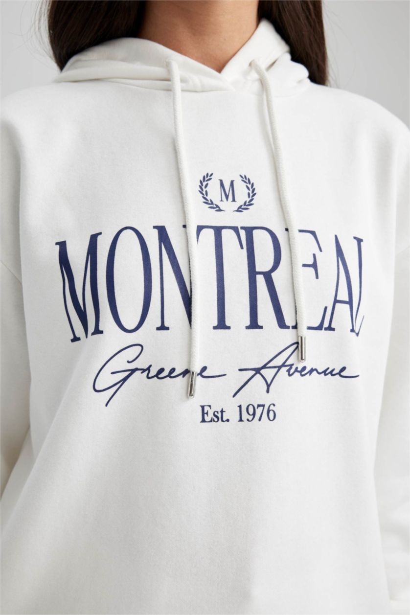 FEMME Écru Tissu Sweat Épais Coupe décontractée
