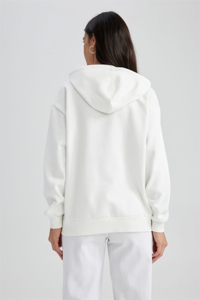 FEMME Écru Tissu Sweat Épais Coupe décontractée