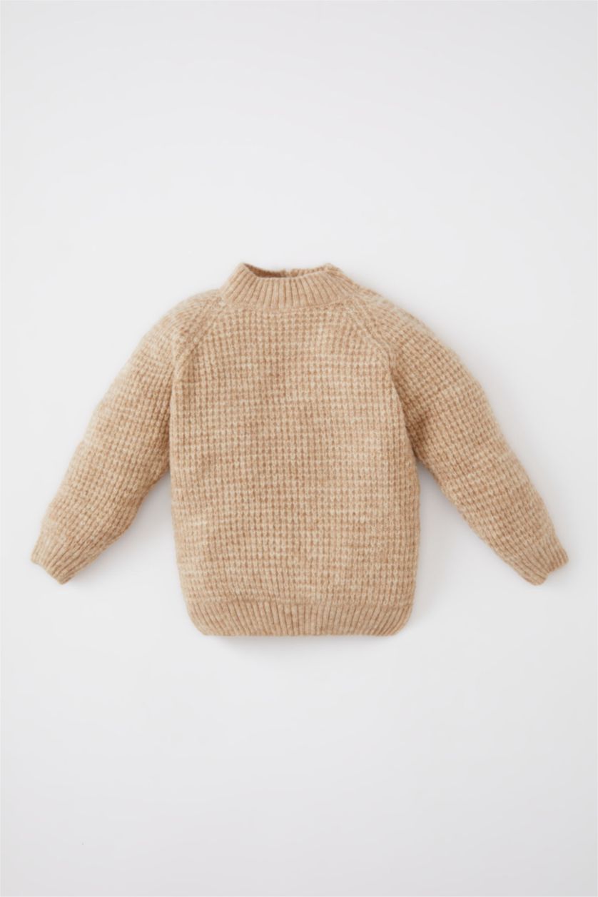 BABY BOY Light Brown Baby Boy Regular Fit Crew Neck Pullover
