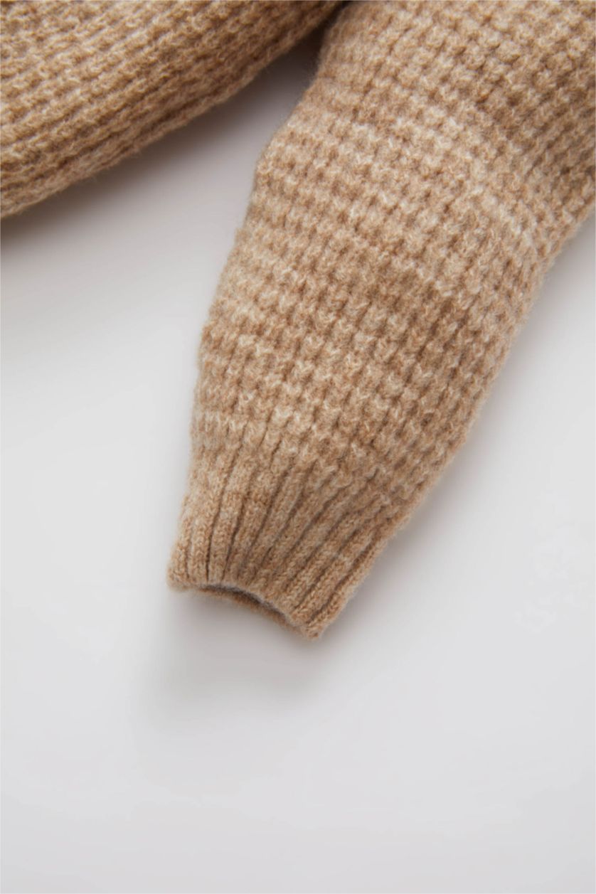 BABY BOY Light Brown Baby Boy Regular Fit Crew Neck Pullover