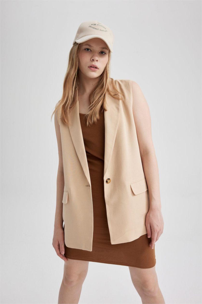 Женщины Бежевый Жилет для женщин