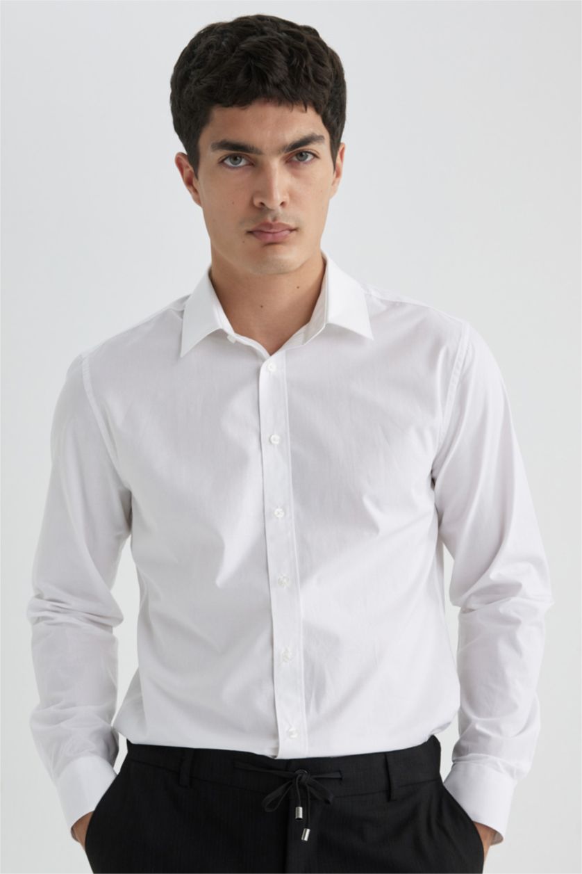رجالي اوف وايت Slim Fit Long Sleeve Shirt