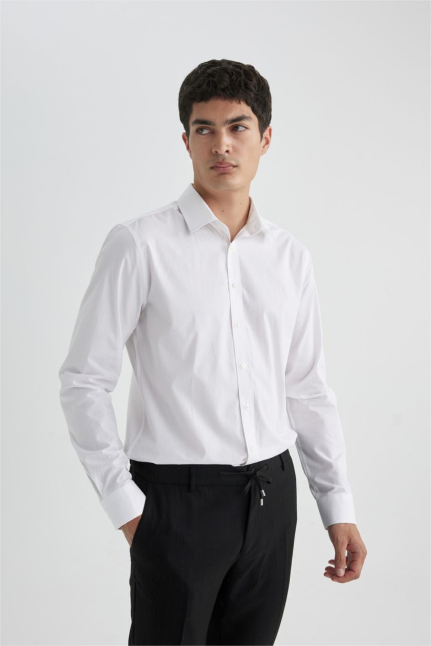 رجالي اوف وايت Slim Fit Long Sleeve Shirt