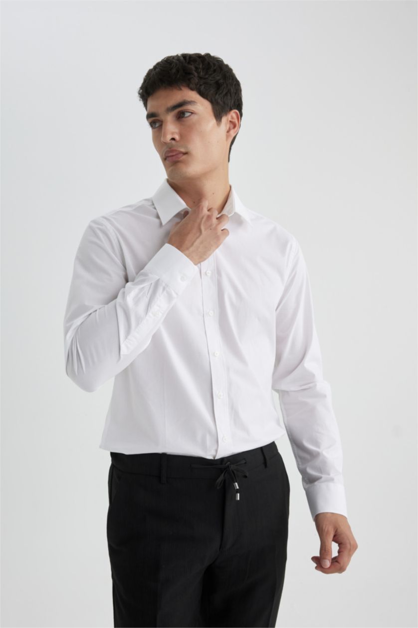 رجالي اوف وايت Slim Fit Long Sleeve Shirt