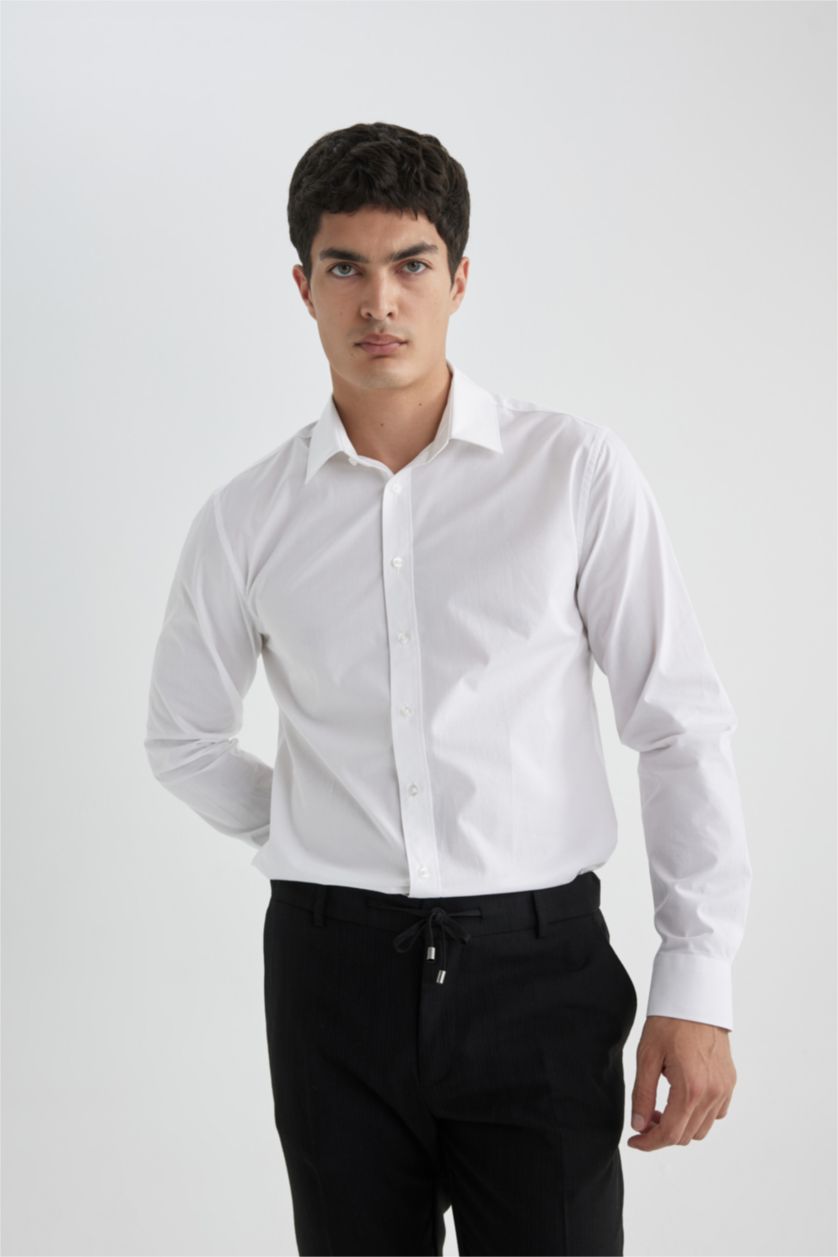 رجالي اوف وايت Slim Fit Long Sleeve Shirt