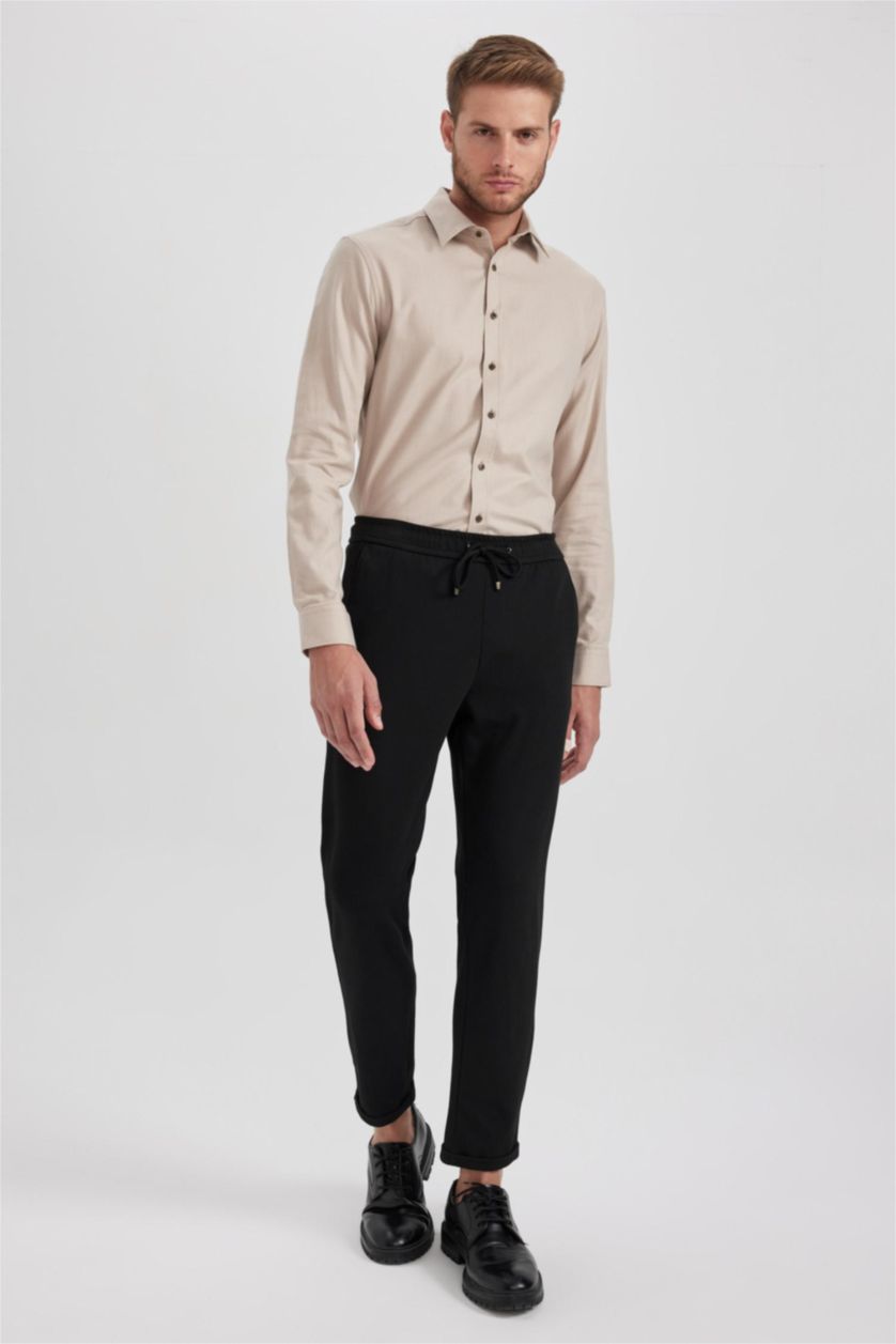 رجالي بيج قميص بولو كم طويل مودرن فيت