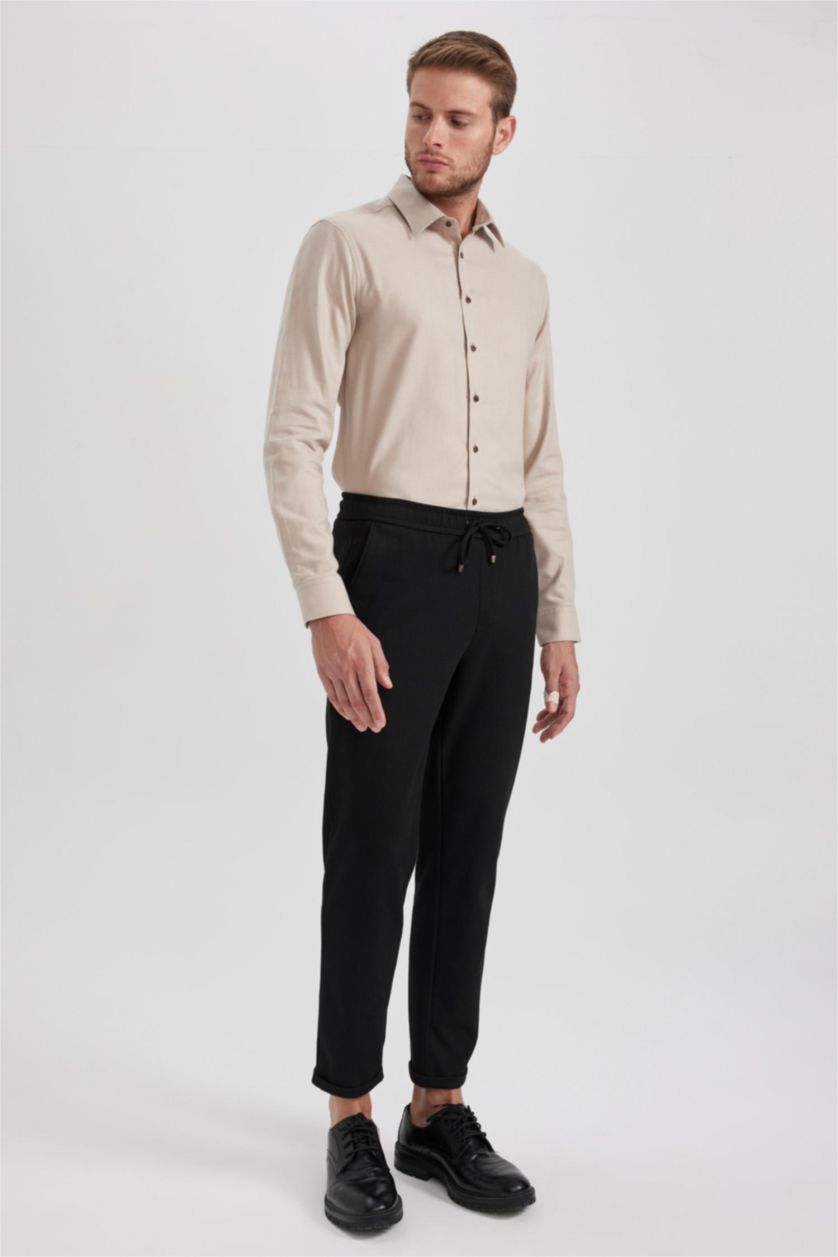 رجالي بيج قميص بولو كم طويل مودرن فيت