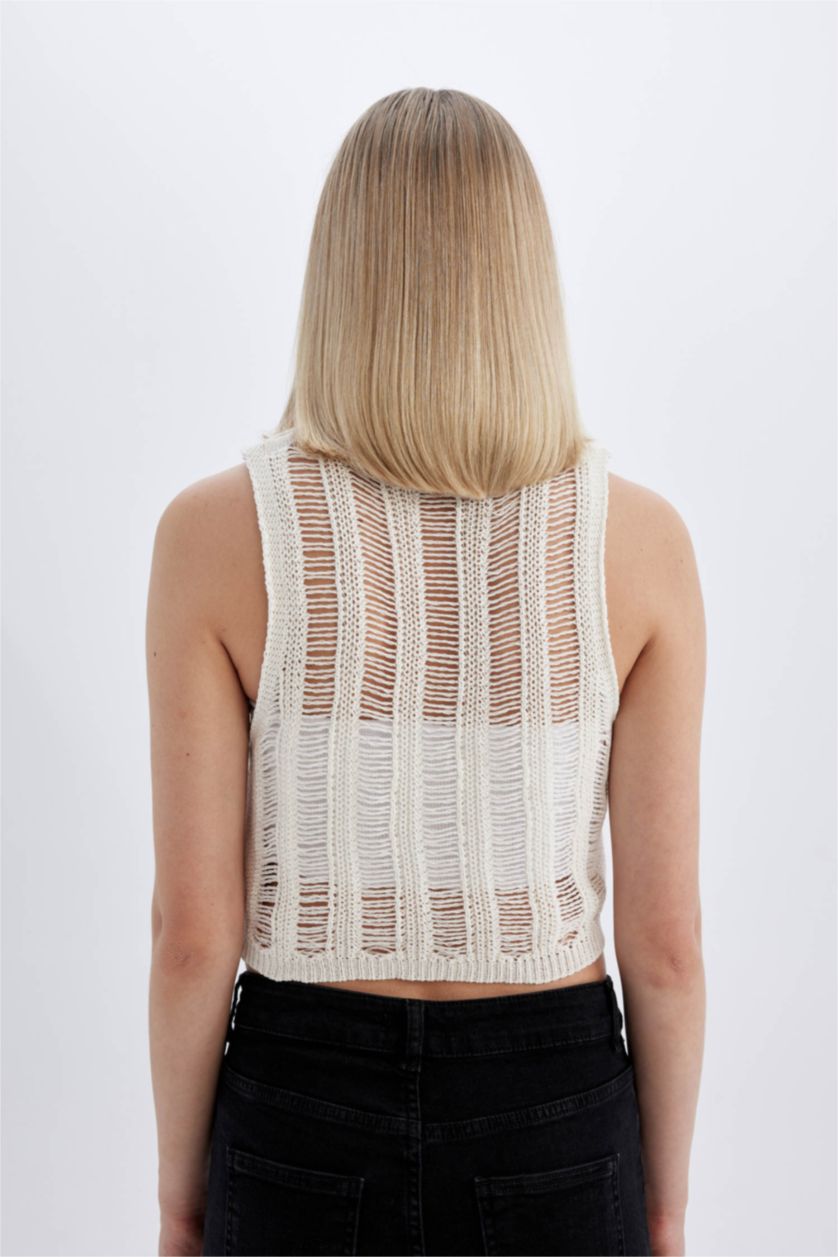 FEMME Écru Débardeur coupe régulière à Col Rond