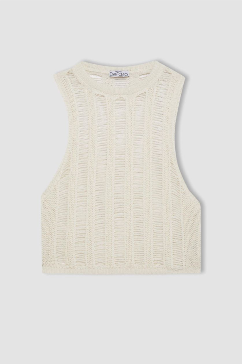 FEMME Écru Débardeur coupe régulière à Col Rond