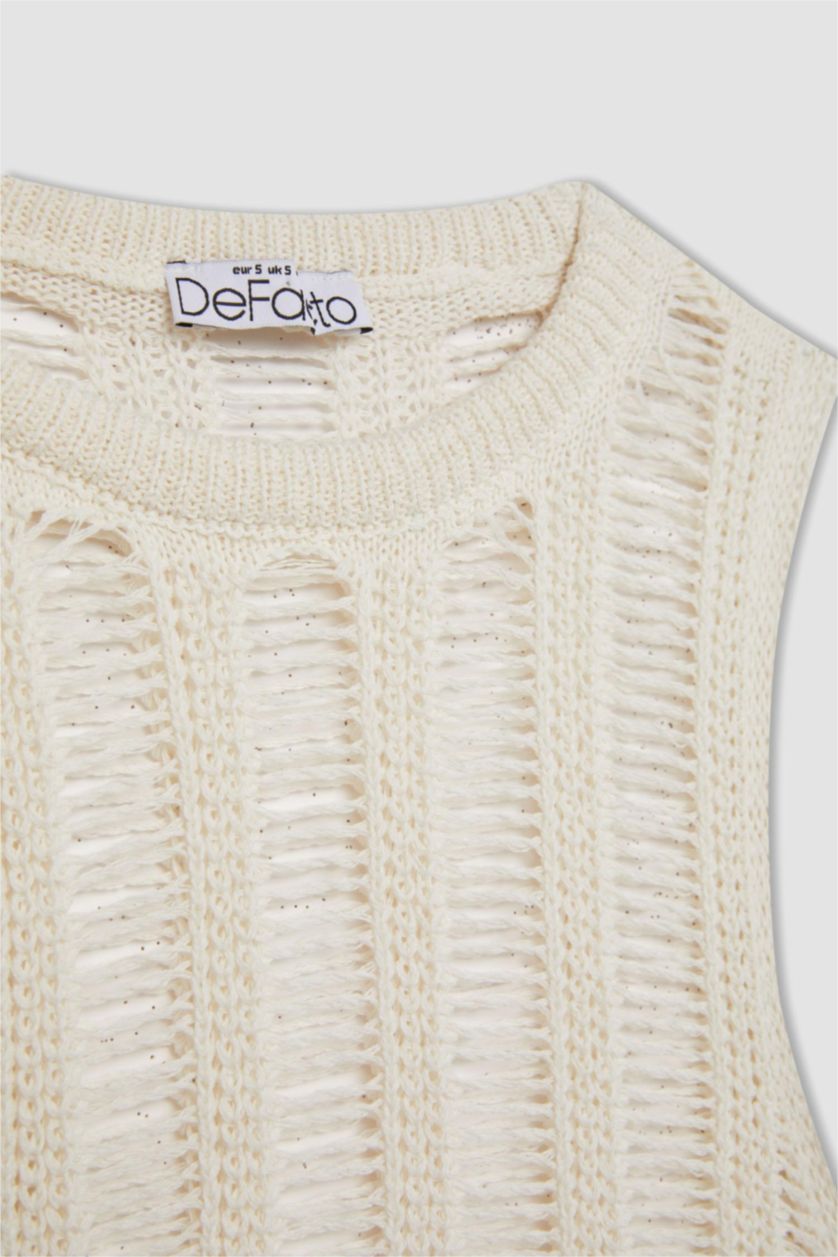 FEMME Écru Débardeur coupe régulière à Col Rond