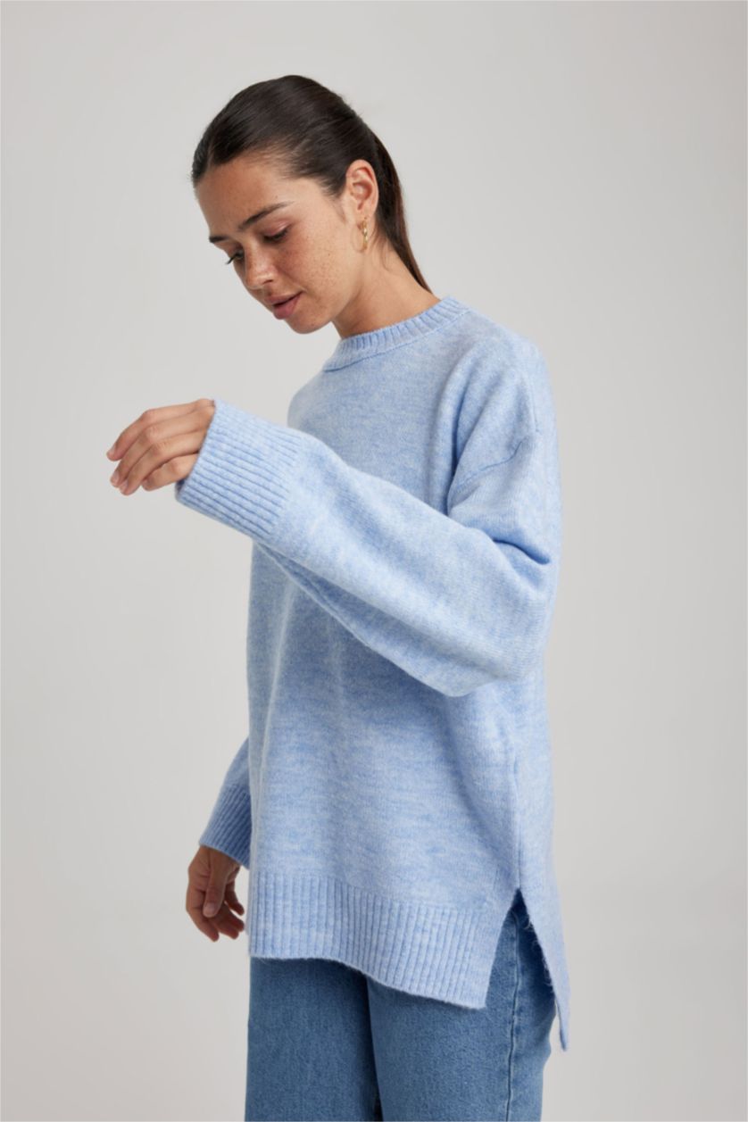 WOMAN Blue Relax Fit Crew Neck Tunic