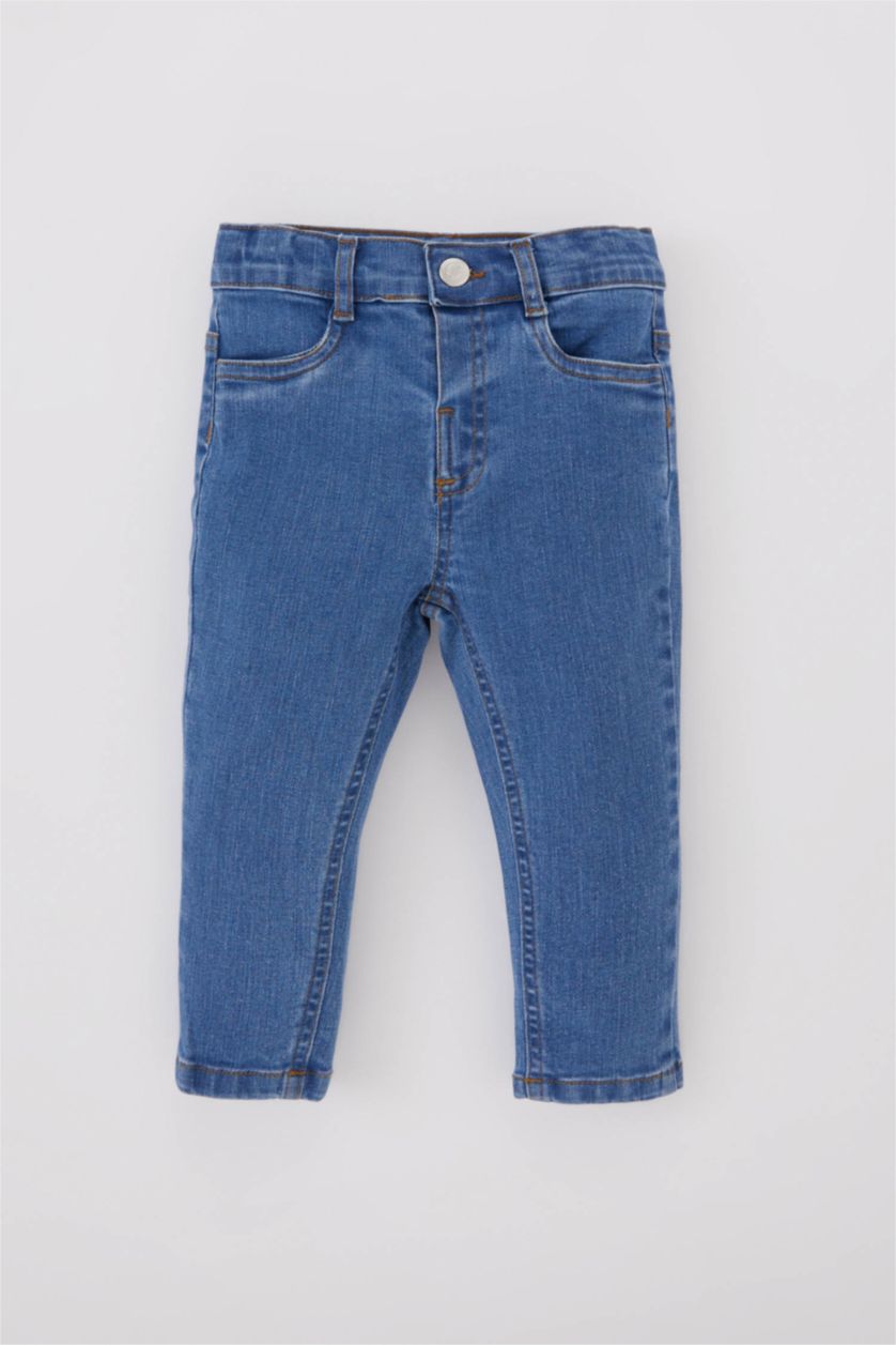 Малыши мальчики Голубрй Брюки стандартного кроя с эластичным поясом с карманом для малышей мальчиков