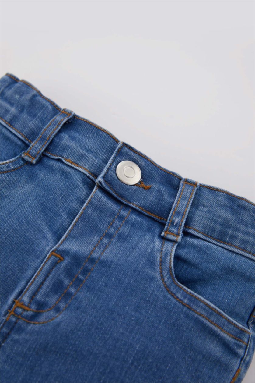 Малыши мальчики Голубрй Брюки стандартного кроя с эластичным поясом с карманом для малышей мальчиков