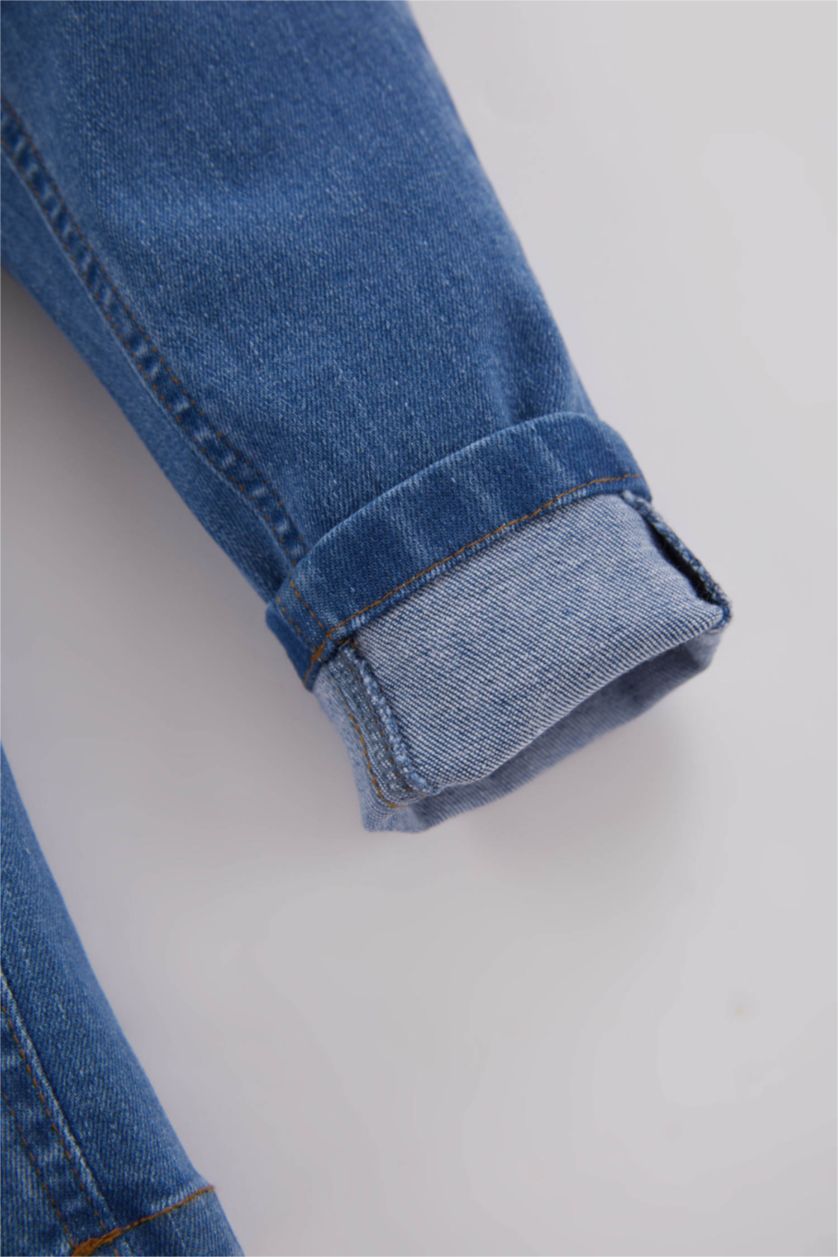 Малыши мальчики Голубрй Брюки стандартного кроя с эластичным поясом с карманом для малышей мальчиков