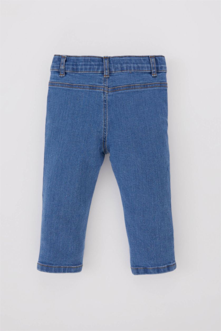 Малыши мальчики Голубрй Брюки стандартного кроя с эластичным поясом с карманом для малышей мальчиков