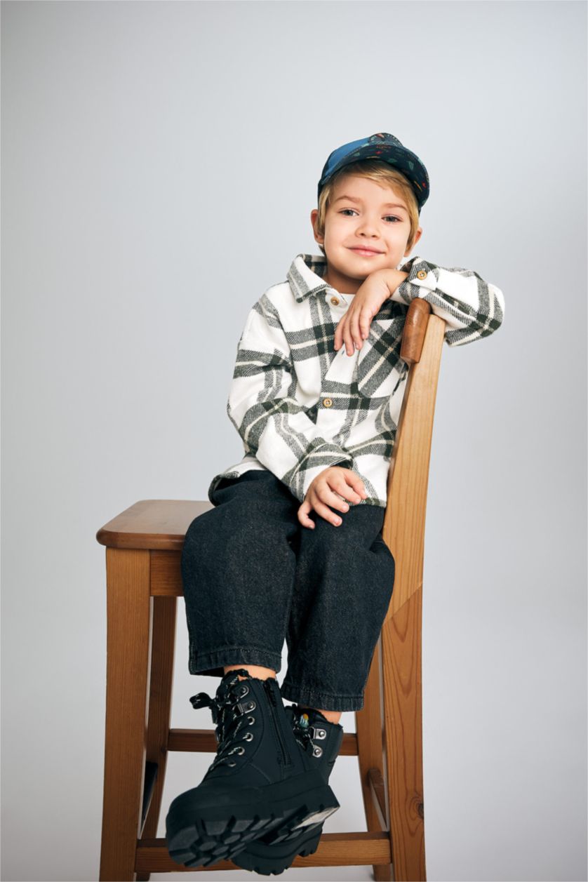 Малыши мальчики Антрацит Брюки стандартного кроя с эластичным поясом с карманом для малышей мальчиков