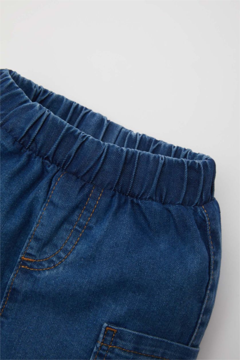 Малыши мальчики Голубрй Брюки стандартного кроя с карманом для малышей мальчиков