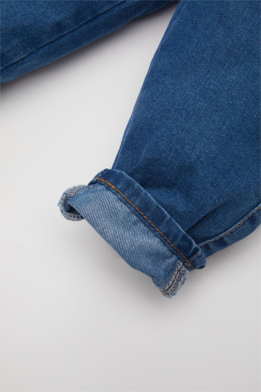 Малыши мальчики Голубрй Брюки стандартного кроя с карманом для малышей мальчиков