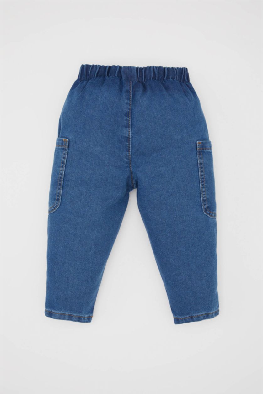 Малыши мальчики Голубрй Брюки стандартного кроя с карманом для малышей мальчиков