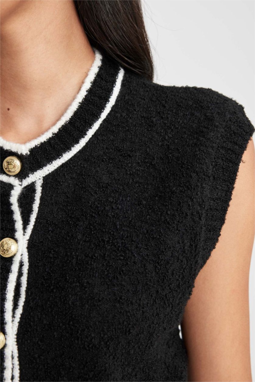 WOMAN Black Relax Fit Crew Neck Vest