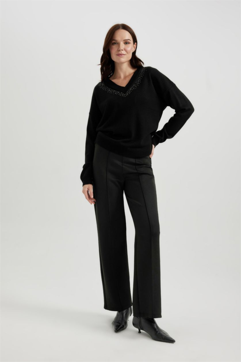 WOMAN Black Regular Fit Pullover