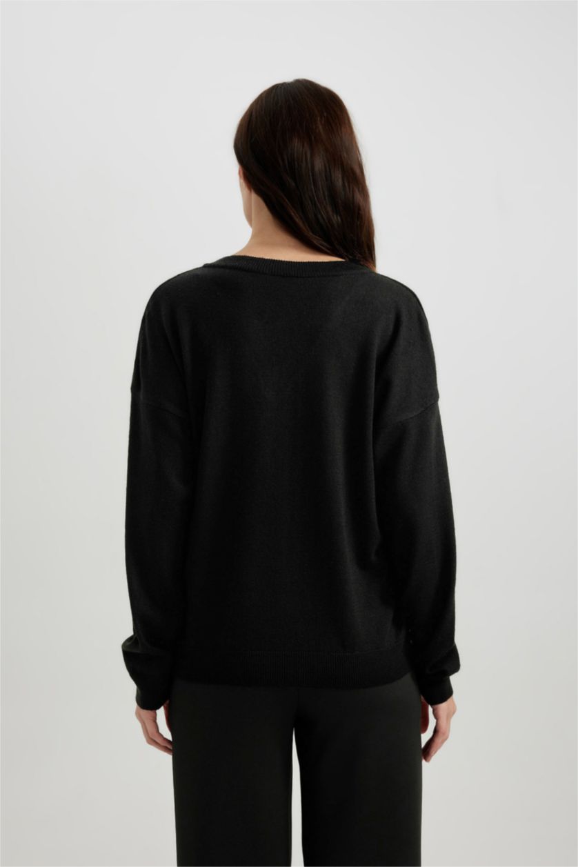 WOMAN Black Regular Fit Pullover