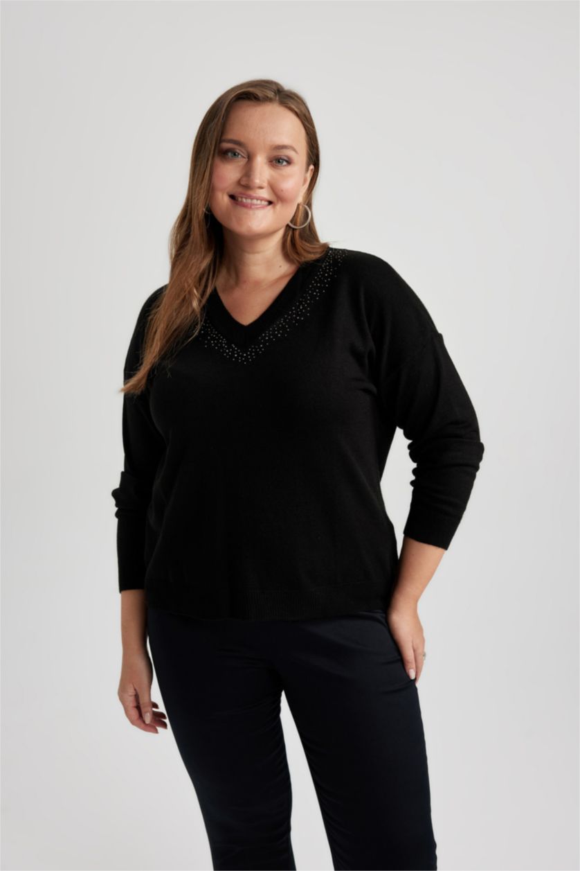 WOMAN Black Regular Fit Pullover
