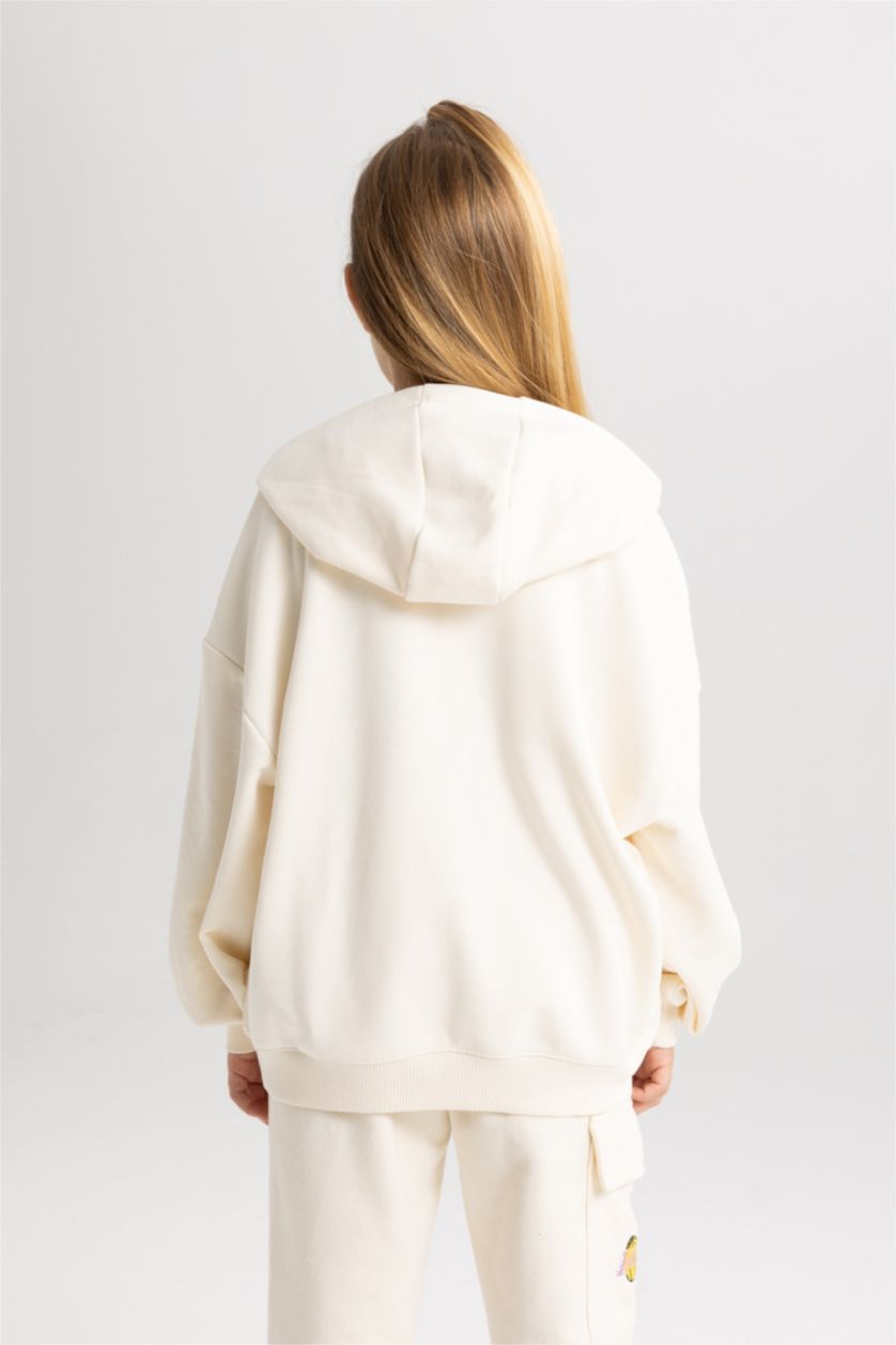 Девочки и подростки Бежевый Свитшот свободного кроя с капюшоном NBA Los Angeles Lakers для девочек