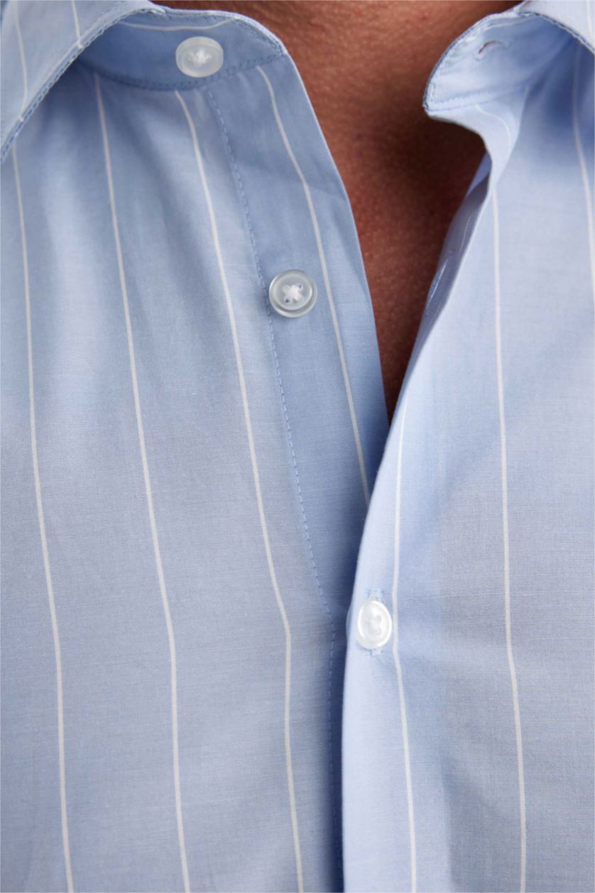Erkek Açık Mavi Modern Fıt Non Iron Ütü Gerektirmeyen Uzun Kollu Gömlek