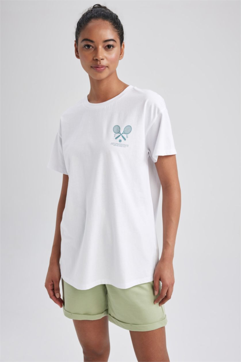 WOMAN White Oversize Fit Short Sleeve T-Shirt