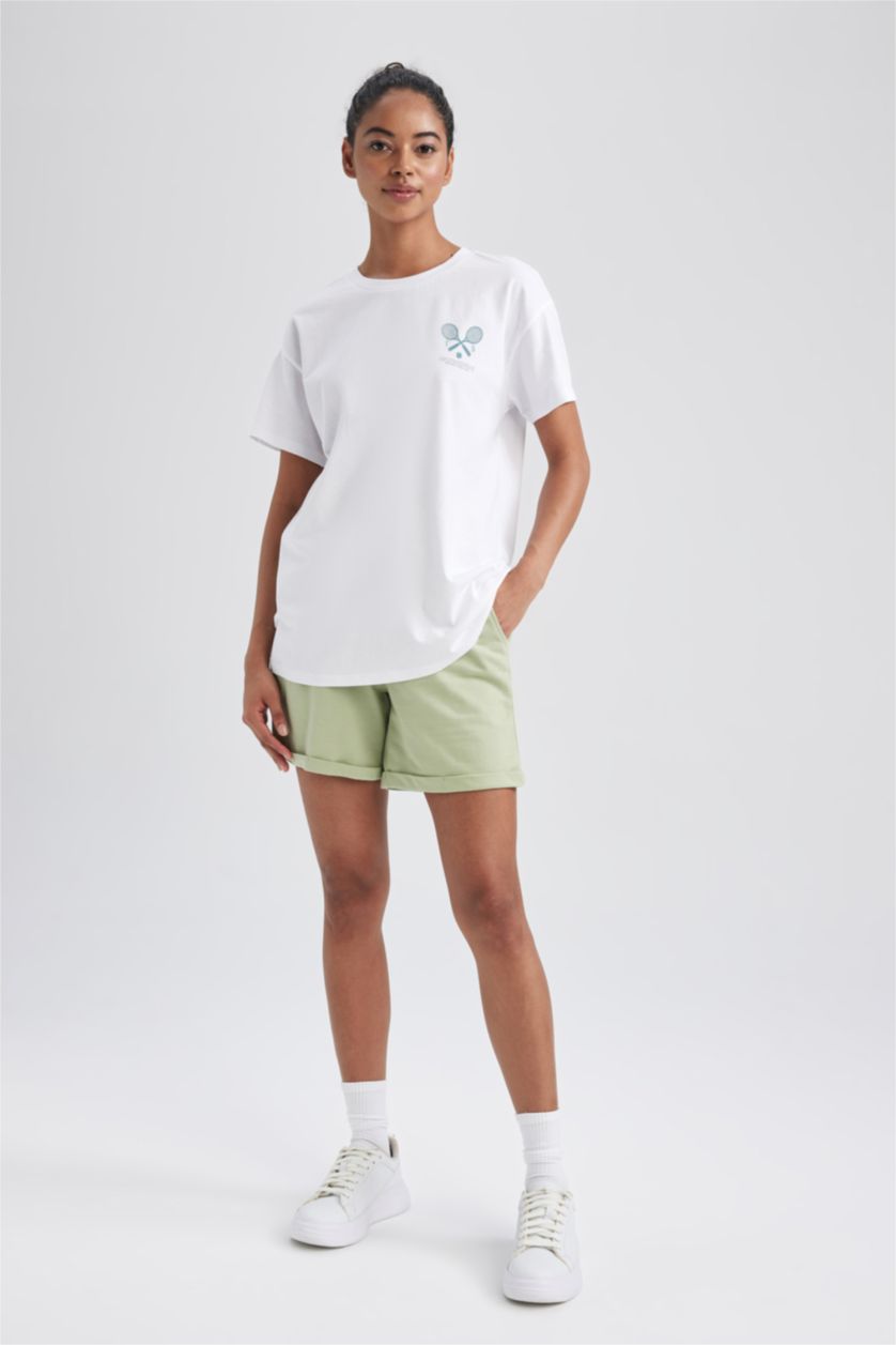 WOMAN White Oversize Fit Short Sleeve T-Shirt