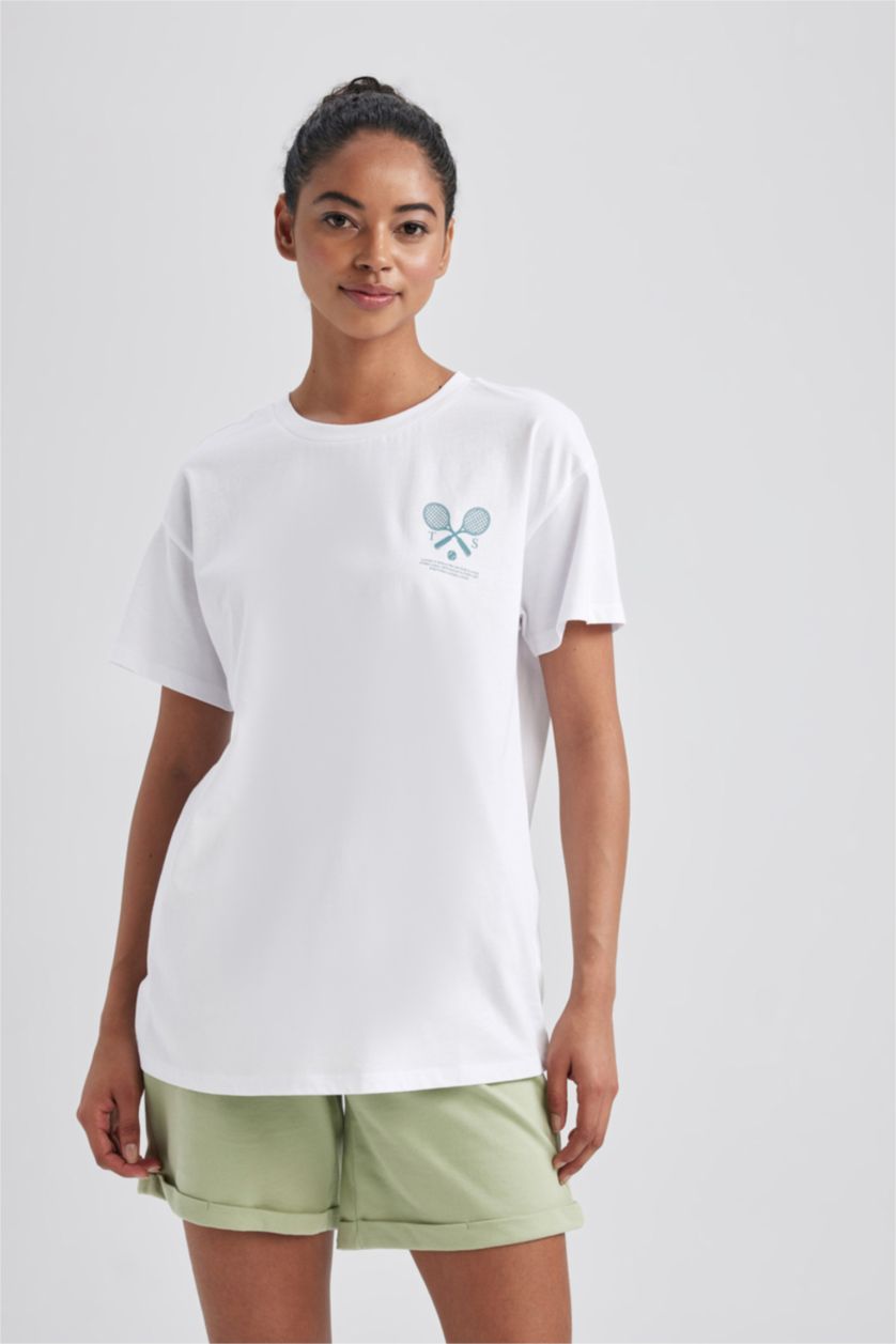 WOMAN White Oversize Fit Short Sleeve T-Shirt