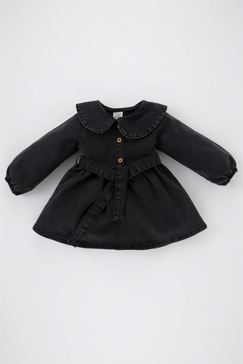 BABY GIRL Anthracite Regular Fit Long Sleeve Dress