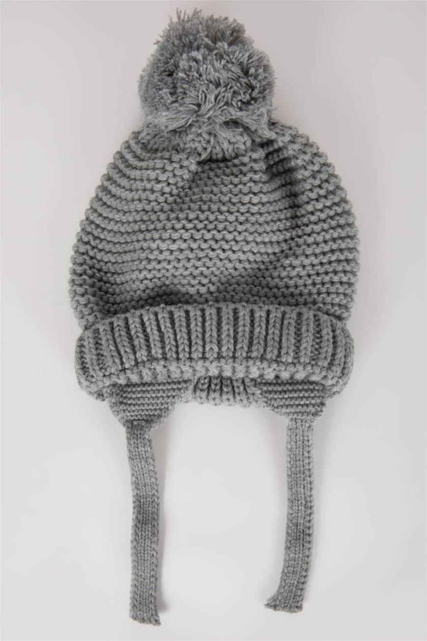 مولود ذكر رمادي قبعة بيريه اولادي تريكو