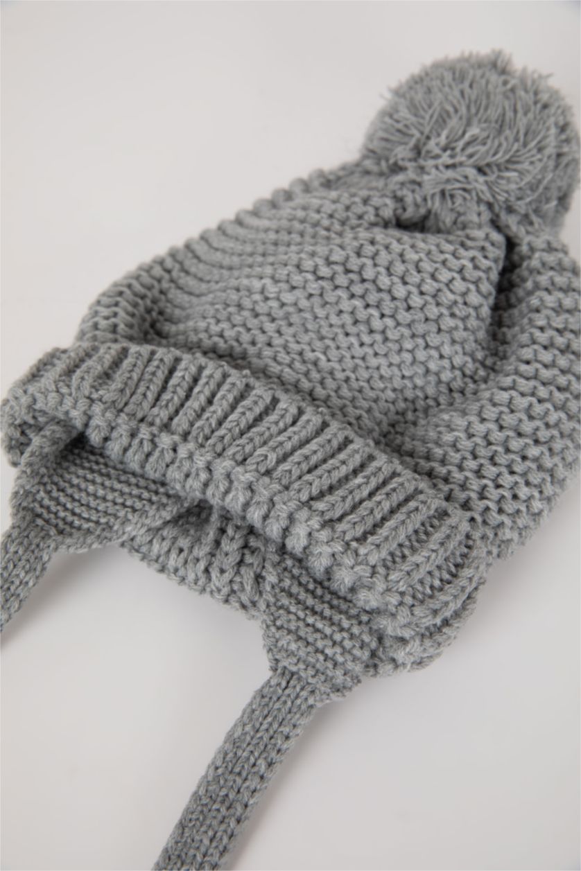 مولود ذكر رمادي قبعة بيريه اولادي تريكو